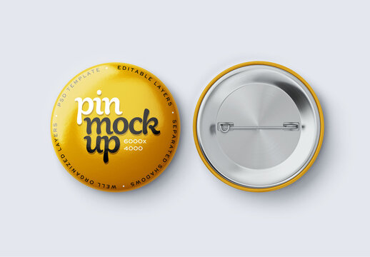 Pin Button Mockup for Creative Design and Branding Projects