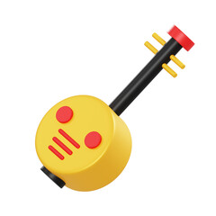 3d illustration traditional chinese guitar