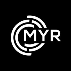 MYR letter logo design on black background. MYR creative initials letter logo concept. MYR letter design.