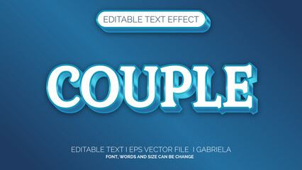 Editable Text Effect - Couple Blue