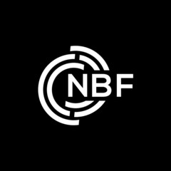 NBF letter logo design on black background. NBF creative initials letter logo concept. NBF letter design.