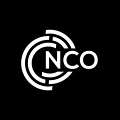 NCO letter logo design on black background. NCO creative initials letter logo concept. NCO letter design.