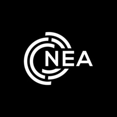 NEA letter logo design on black background. NEA creative initials letter logo concept. NEA letter design.