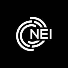 NEI letter logo design on black background. NEI creative initials letter logo concept. NEI letter design.