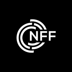 NFF letter logo design on black background. NFF creative initials letter logo concept. NFF letter design.