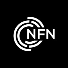 NFN letter logo design on black background. NFN creative initials letter logo concept. NFN letter design.