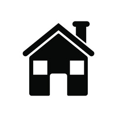 simple house shape icon vector. elements of doors, windows, roofs, chimneys.