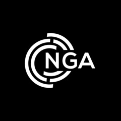 NGA letter logo design on black background. NGA creative initials letter logo concept. NGA letter design.