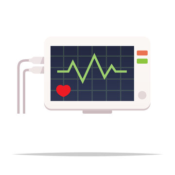 heart monitor flat design medical device clip art preview