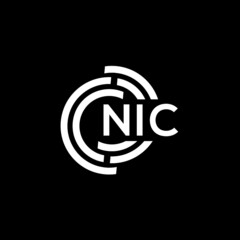 NIC letter logo design on black background. NIC creative initials letter logo concept. NIC letter design.