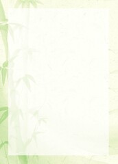 Light green background with bamboo drawings