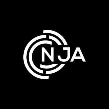 NJA letter logo design on black background. NJA creative initials letter logo concept. NJA letter design.