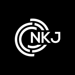 NKJ letter logo design on black background. NKJ creative initials letter logo concept. NKJ letter design.