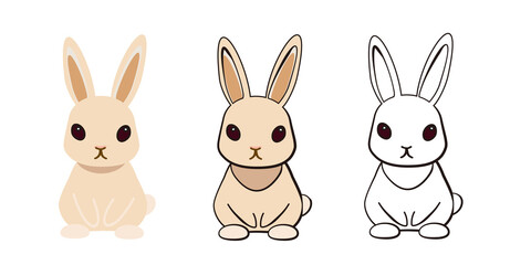 シンプルかわいいウサギのイラスト