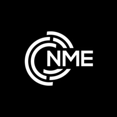 NME letter logo design on black background. NME creative initials letter logo concept. NME letter design.