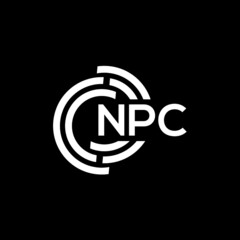 NPC letter logo design on black background. NPC creative initials letter logo concept. NPC letter design.