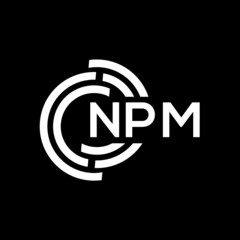 NPM letter logo design on black background. NPM creative initials letter logo concept. NPM letter design. - obrazy, fototapety, plakaty