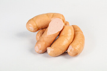 Natural meat sausages with minced meat