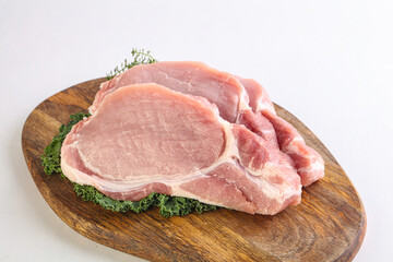 Raw pork loin for coocking
