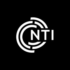 NTI letter logo design on black background. NTI creative initials letter logo concept. NTI letter design.