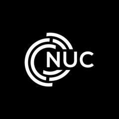 NUC letter logo design on black background. NUC creative initials letter logo concept. NUC letter design.