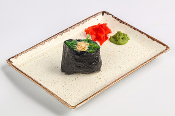 Japanese sushi gunkan with chukka