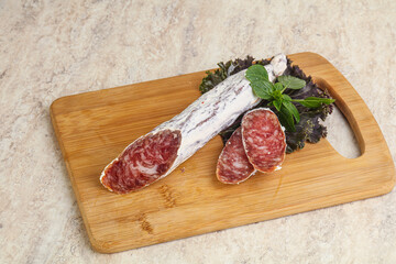 Spanish pork fuet dry sausage