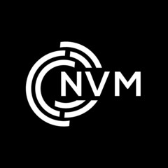 NVM letter logo design on black background. NVM creative initials letter logo concept. NVM letter design.