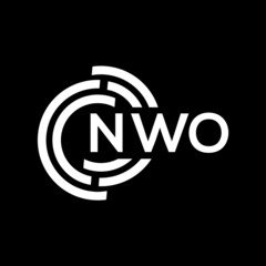 NWO letter logo design on black background. NWO creative initials letter logo concept. NWO letter design.