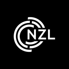 NZL letter logo design on black background. NZL creative initials letter logo concept. NZL letter design.