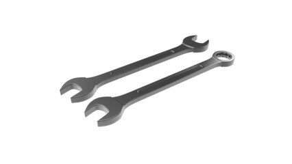 wrench angle view without shadow 3d render