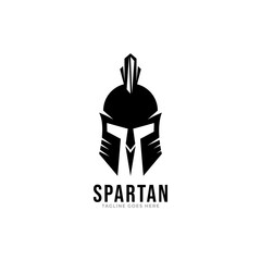 shield and helmet of the Spartan warrior symbol, emblem. Spartan helmet logo, vector illustration of spartan shield and helm, Spartan Greek gladiator helmet armor flat vector icon