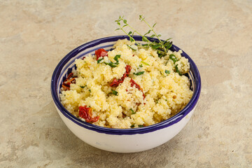Vegetarian uisine - couscous with vegetables