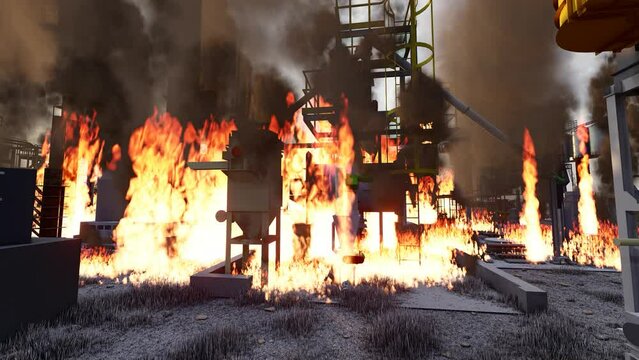 There was a fire and smoke in the factory workshop