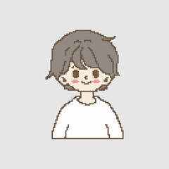 Boy character pixel art for games and applications