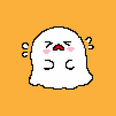 Cute Ghost pixel art for games and applications