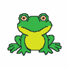 Frog pixel art for games and applications