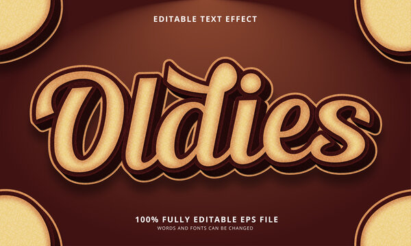 Oldies text style editable text effect