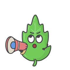 Fototapeta premium Leaf Character Flat Cartoon Vector Design Illustration