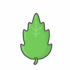 Leaf Character Flat Cartoon Vector Design Illustration