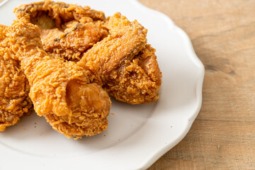 fried chicken with ketchup on plate