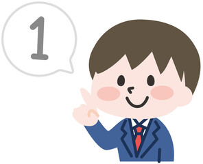 数を数える男子学生