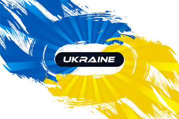 Ukraine Flag with Brush Concept. Flag of Ukraine in Grunge Style Isolated on White Background