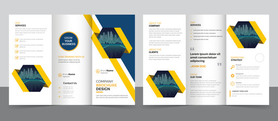 Creative corporate modern business trifold brochure template, trifold layout, a4 size brochure