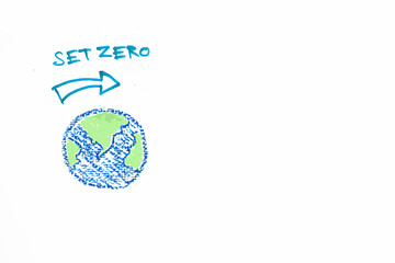 Net Zero Emission , Reduce Carbon for the world , Climate Change Problem Concept
