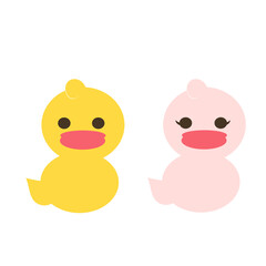 Cute and simple duck toy icon separately