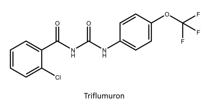 Triflumuron is a benzoylurea insecticide, a member of monochlorobenzenes, an organofluorine compound and an aromatic ether.