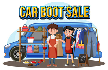 Flea market concept with a car boot sale