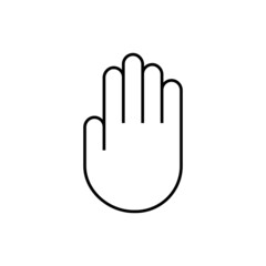 Stop hand icon in line style