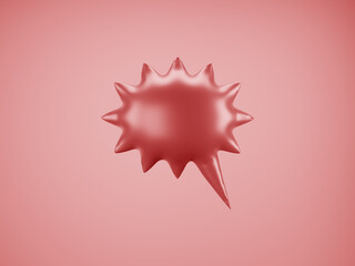  Red Speech Balloon. Speech balloon on color background. Talk and think bubbles. 3d rendering
